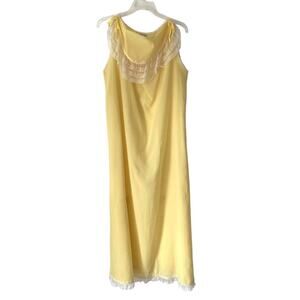Bonwit Teller Lelis Vintage Rare Yellow Lace Long Nightgown size medium lingerie